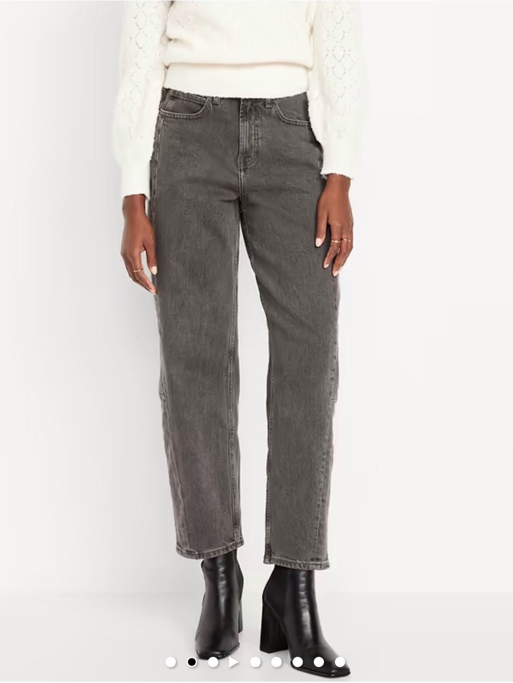 Old Navy High-Waisted Barrel Ankle Jeans gray wash - petite size 6